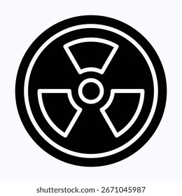 Icono de Vector de signo de radiación, icono de estilo de silueta de Vector aislado,