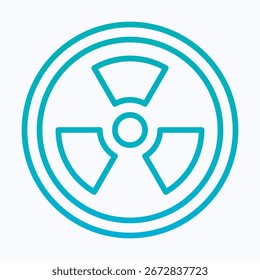 Icono de Vector de signo de radiación, Vector aislado Icono de estilo de gradiente lineal,