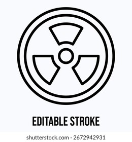 Radiation Sign Vector Icon, Isolated Vector Lineal Style Icon,