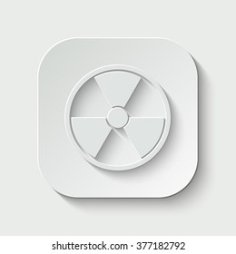 radiation sign vector icon - paper illustration