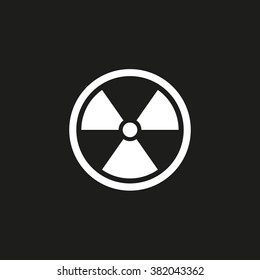 Radiation sign. Vector icon white
