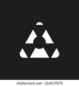 Radiation sign vector illustration, color white flat style