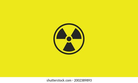 Radiation Sign. Vector isolated illustration of an editable radiation icon or sign on a yellow blackground