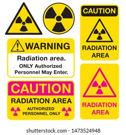 Radiation signs. Signs warning of the danger 