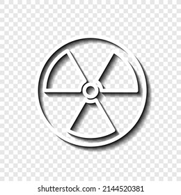 Radiation simple icon vector. Flat desing. White with shadow on transparent grid.ai