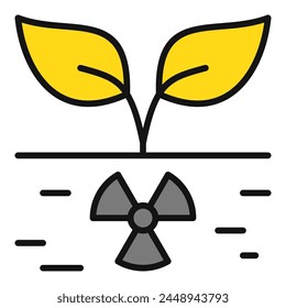Radiación en el Vector del suelo Radioactive Hazard concept