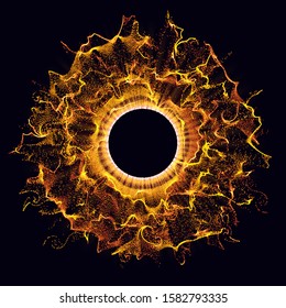 Radiation. Solar wind, eclipse. Power energy. Futuristic Flash. Energy flow. Plasma. Glow effect. Glint cosmic rays. Abstract background. Vector.