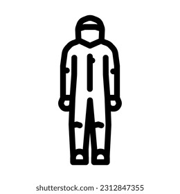 radiation suit nuclear energy line icon vector. radiation suit nuclear energy sign. isolated contour symbol black illustration