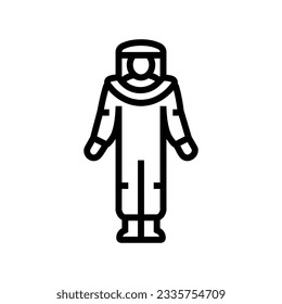 radiation suit nuclear energy line icon vector. radiation suit nuclear energy sign. isolated contour symbol black illustration