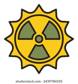 Radiación del Sol vector Espacio Arma nuclear concepto icono de color o elemento de logotipo