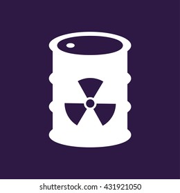 Radiation symbol in barrel icon . Vector illustration