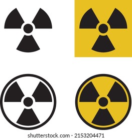 Radiation symbol bundle clipart silhouette vector