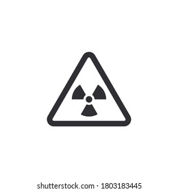 Símbolo de radiación. Icono de advertencia de peligro. Aviso de peligro - Icono del vector. Signo de riesgo. Signo de alerta. Armas nucleares. Riesgo de radiación. Residuos radiactivos. Amenaza nuclear. Seguridad nuclear.