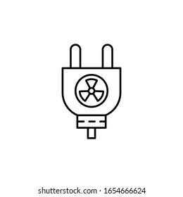Símbolo de radiación, icono de enchufe eléctrico. Línea simple, contorno vectorial elementos de iconos de energía nuclear para ui y ux, sitio web o aplicación móvil