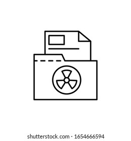 Radiation symbol, folder icon. Simple line, outline vector elements of nuclear energy icons for ui and ux, website or mobile application