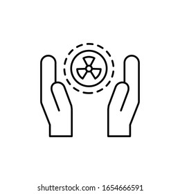 Radiation symbol, hands icon. Simple line, outline vector elements of nuclear energy icons for ui and ux, website or mobile application