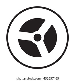 Radiation symbol  icon. Flat design.