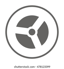 Radiation symbol  icon. Flat design.