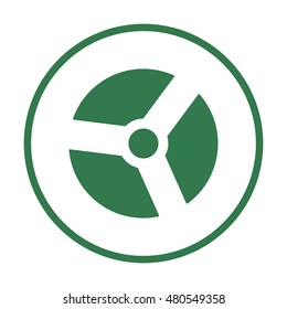 Radiation symbol  icon. Flat design.