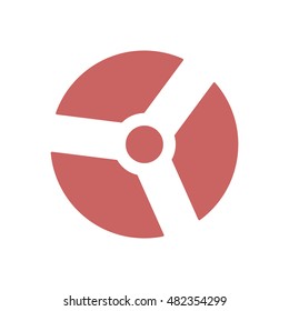 Radiation symbol  icon. Flat design.
