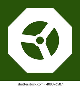 Radiation symbol  icon. Flat design.