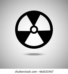 Radiation symbol icon. Flat style. Grey background. Vector illustration.