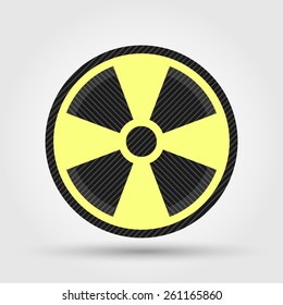 Radiation symbol isolated on grey background