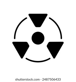 Icono de línea de símbolo de radiación. Peligro, nuclear, advertencia, tóxico, radiactivo, contaminación, peligro, seguridad, alerta, energía nuclear, exposición a la radiación, riesgo ambiental, peligro, símbolo, radiación nuclear