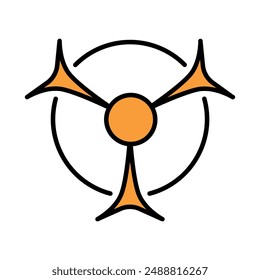 Icono de línea de símbolo de radiación. Peligro, nuclear, advertencia, tóxico, radiactivo, contaminación, peligro, seguridad, alerta, energía nuclear, exposición a la radiación, riesgo ambiental, peligro, símbolo, radiación nuclear