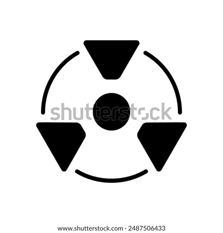 Radiation symbol line icon. Hazard, nuclear, warning, toxic, radioactive, contamination, danger, safety, alert, nuclear power, radiation exposure, environmental risk, hazard, symbol, radiation nuclear