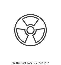 Radiation symbol line icon. linear style sign for mobile concept and web design. Shield Against Radiation outline vector icon. Symbol, logo illustration. Vector graphics