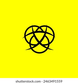 Radiation symbol line icon logo design vector
