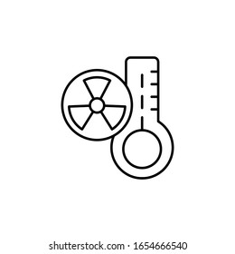 Radiation symbol, thermometer icon. Simple line, outline vector elements of nuclear energy icons for ui and ux, website or mobile application