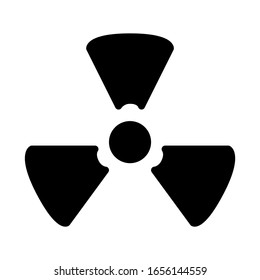 Radiation Symbol Vecor Icon Isolated On White Background. Radioactivity Icon In Black Color