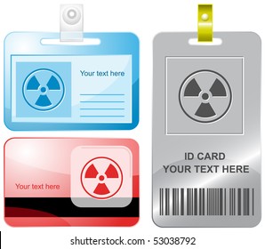 Radiation symbol. Vector id cards.