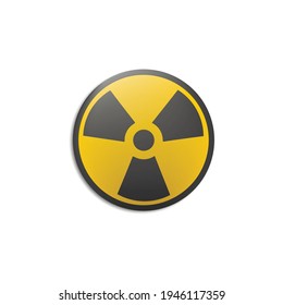 Radiation symbol. Radiation warning sign, isolated on white background. The radiation icon.Vector illustration isolated on white background.Eps 10.