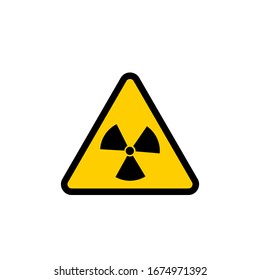 Radiation Symbol Yellow Warning Vector Sign Isolated White Background