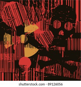 Radiation terror skull background