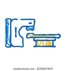 máquina de radioterapia energia nuclear doodle ícone esboço vetor. sinal de energia nuclear da máquina de radioterapia.