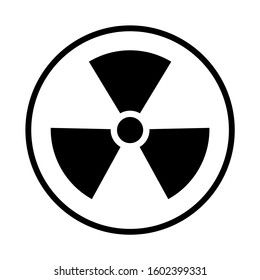 Radiation toxic symbol isolated on white background. Flat warning sign