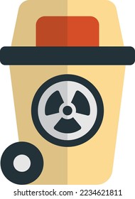 radiation trash illustration in minimal style isolated on background