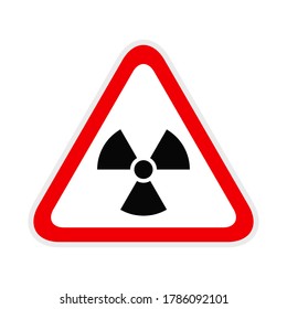 Radiation Triangular red Warning Hazard Symbol, vector illustration