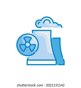 Radiation vector blue colours icon style illustration. EPS 10 file