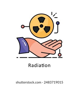 Radiation vector   Filled outline Design illustration. Symbol on White background EPS 10 File