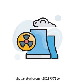 Ilustración de estilo de icono de contorno relleno del vector de radiación. archivo EPS 10