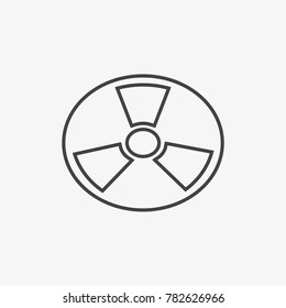 Radiation vector icon on grey background