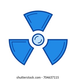 Radiation vector line icon isolated on white background. Radiation line icon for infographic, website or app. Blue icon designed on a grid system.