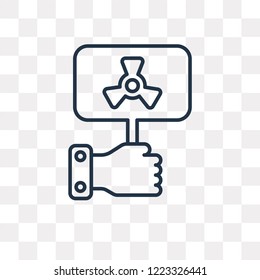 Radiation vector outline icon isolated on transparent background, high quality linear Radiation transparency concept can be used web and mobile