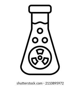 Radiation Vector Outline Icon Isolated On White Background
