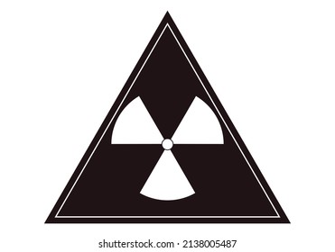 Radiation warning black icon on white background.